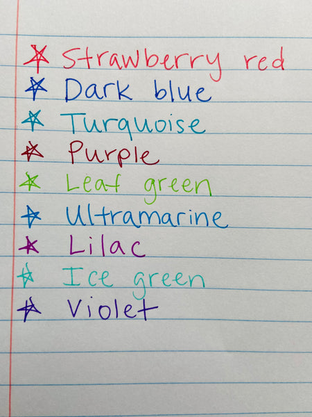 list of pen colors 