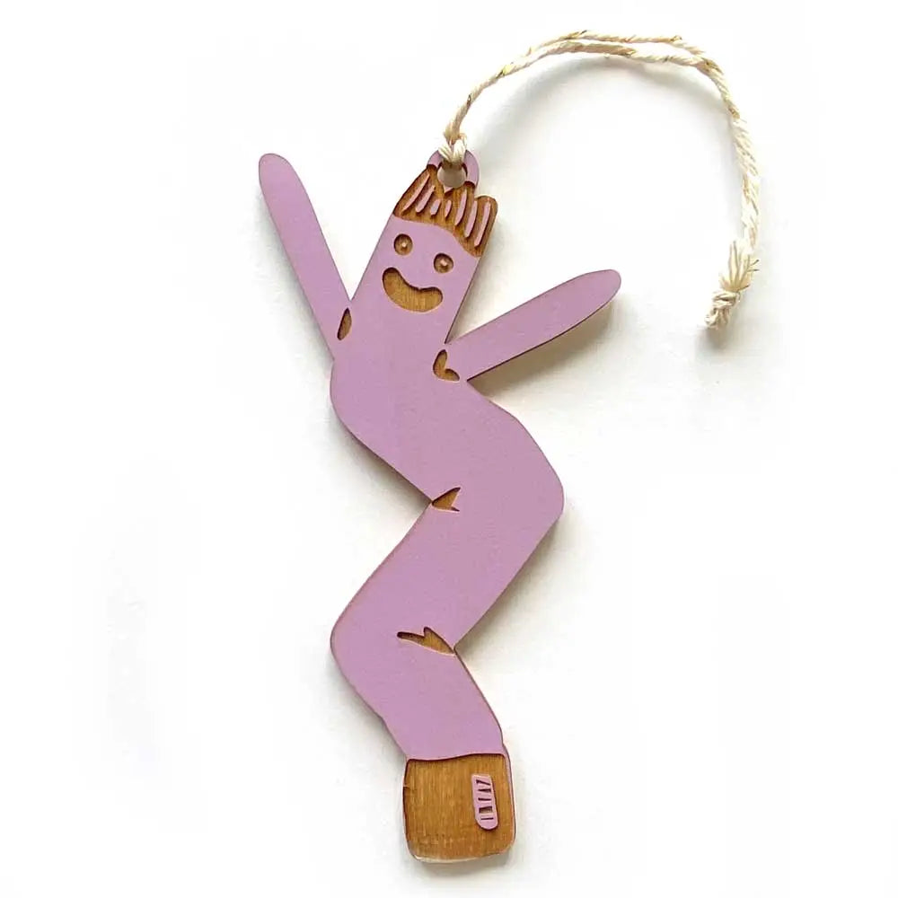 Lilac purple air dancer ornament with white string 