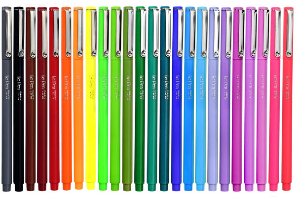 pens in a rainbow of colors